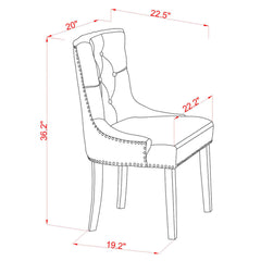Parsons Dining Chairs, Set of 2, Doeskin Cotton Blend, Mahogany Wood Legs