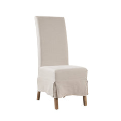 Parsons Dining Chairs, Set of 2, Solid Oak Frame, Linen