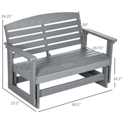 Patio Glider Bench in Weather Resistant HDPE, Gray