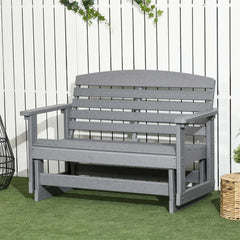 Patio Glider Bench in Weather Resistant HDPE, Gray
