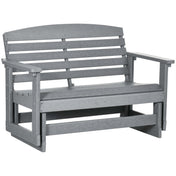Patio Glider Bench in Weather Resistant HDPE, Gray