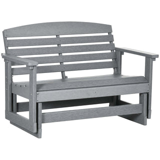 Patio Glider Bench in Weather Resistant HDPE, Gray