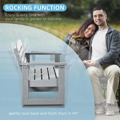 Patio Glider Bench in Weather Resistant HDPE, Gray