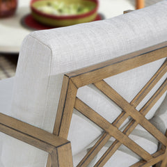 Patio Sofa, 3-Seat, Powder Coated Aluminum with Cream Olefin Cushions
