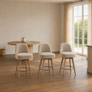 Scale | all three stools against a full window in the plaster dining room, true size