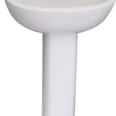 Pedestal Bathroom Sink, Circular, Vitreous China, White