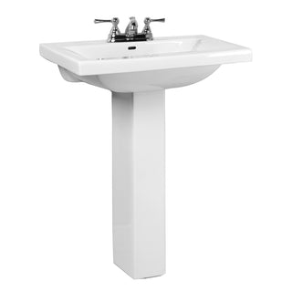 Pedestal Bathroom Sink, Mistral, Rectangular, Vitreous China, White