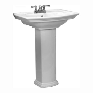 Pedestal Bathroom Sink, Washington, Vitreous China, White