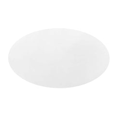 Pedestal Dining Table, Seats 6, White Manufactured Wood with Metal Base