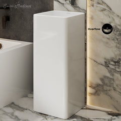 Pedestal Sink, Claire, One-Piece, Ceramic, White Gloss