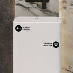 Pedestal Sink, Claire, One-Piece, Ceramic, White Gloss