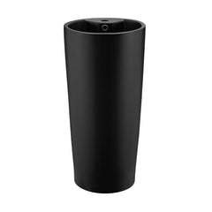 Pedestal Sink, Monaco, Circular Basin, Ceramic, Matte Black