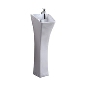Rectangular Pedestal Sink with Overflow in White Vitreous China