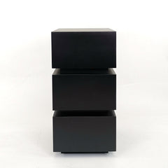 Pedestal Stand, 32 in H, Black Wood with Distressed Antique Look