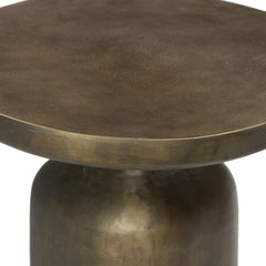 Pedestal Table, 17.75 in Wide, Brass Finish