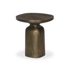 Pedestal Table, 17.75 in Wide, Brass Finish