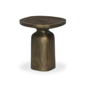 Pedestal Table, 17.75 in Wide, Brass Finish