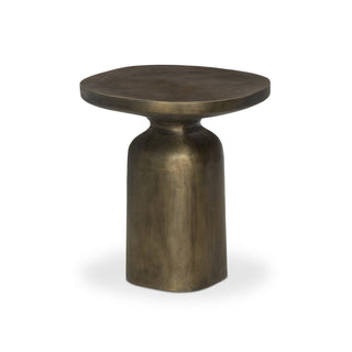 Pedestal Table, 17.75 in Wide, Brass Finish