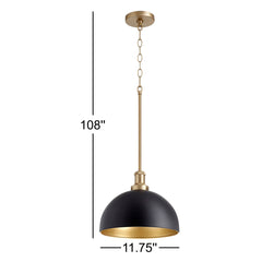 Pendant Light, 1-Light Glass Lantern Shade in Antique Brass