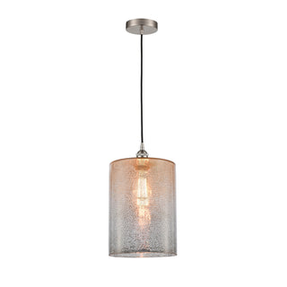 Pendant Light, 1-Light, Glass Shade in Brushed Satin Nickel