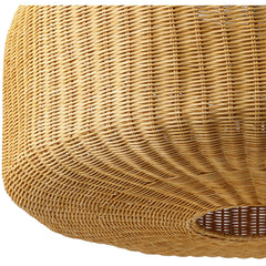 Pendant Light, 1 Light, Rattan Drum Shade in Tan