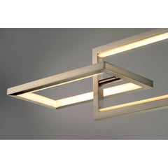 Pendant Light, 3-Light 42 in Wide Metal in Satin Nickel