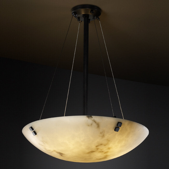 Pendant Light, 3-Light Dome, Dark Bronze Metal with Glass Shade