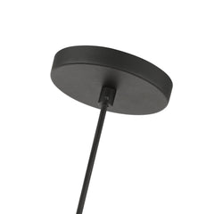 Pendant Light, 3-Light Double Drum, Black Shade with Orange Interior