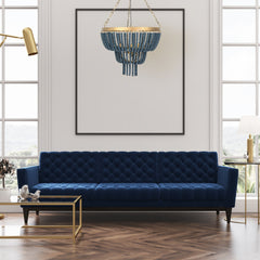 Pendant Light, 3-Light Tiered Metal with Wood Beads in Blue