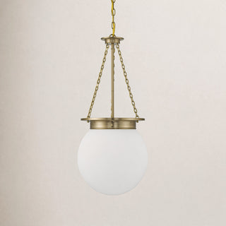 Pendant Light, 3-Light with Frosted Glass Shade in Gold