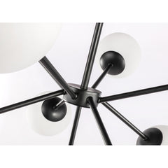 Pendant Light, 9-Light Iron Fixture with Black Finish