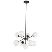 Pendant Light, 9-Light Iron Fixture with Black Finish