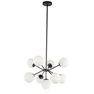 Pendant Light, 9-Light Iron Fixture with Black Finish