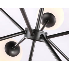 Pendant Light, 9-Light Iron Fixture with Black Finish