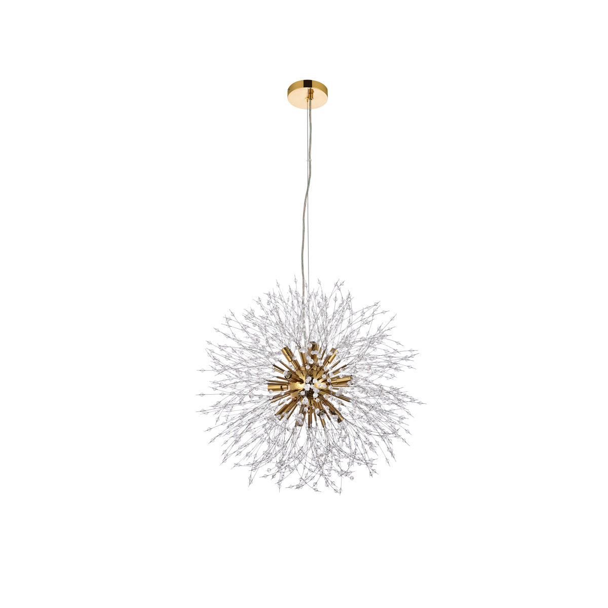 Pendant Light, 9 Lights, Metal with Clear Crystal Accents