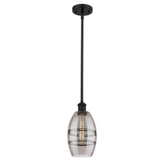 Pendant Light, Matte Black with Light Smoke Glass Shade