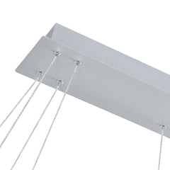 Pendant Light with 2 Integrated LED Lights in Silver Finish
