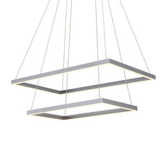 Pendant Light with 2 Integrated LED Lights in Silver Finish