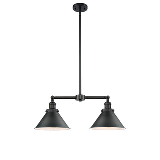 Pendant Light with 2 Lights in Matte Black Metal