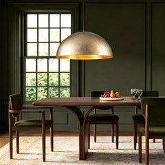 Pendant Light with 3 Lights and Hand Distressed Metal Dome Shade