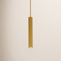 Pendant Light with Adjustable Length, Gold Metal Cylinder Shade