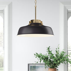 Pendant Light with Dome Shade in Matte Black