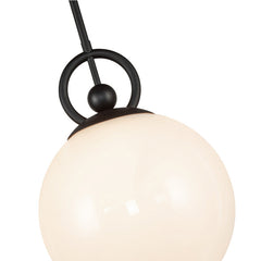 Pendant Light with Glass Shade, Matte Black Finish