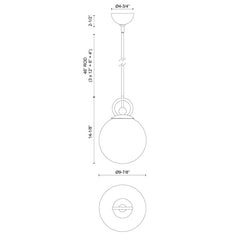 Pendant Light with Glass Shade, Matte Black Finish