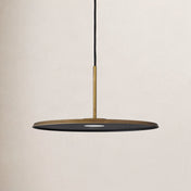 Pendant Light with Integrated LED Disc Shade in Antique Brass