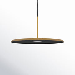 Pendant Light with Integrated LED Disc Shade in Antique Brass