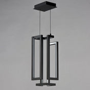 Pendant Light with Integrated LED in Black Metal and Aluminum