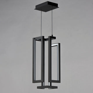 Pendant Light with Integrated LED in Black Metal and Aluminum