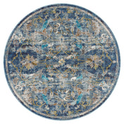 Performance Area Rug, Round 7 ft 6 in with Floral Pattern
