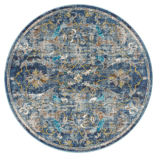 Performance Area Rug, Round 7 ft 6 in with Floral Pattern